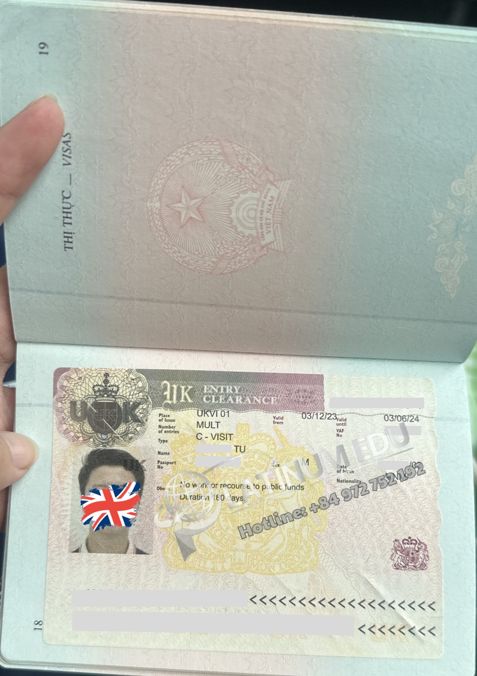 Xử lý thành công Visa Anh Quốc cho bạn Tú