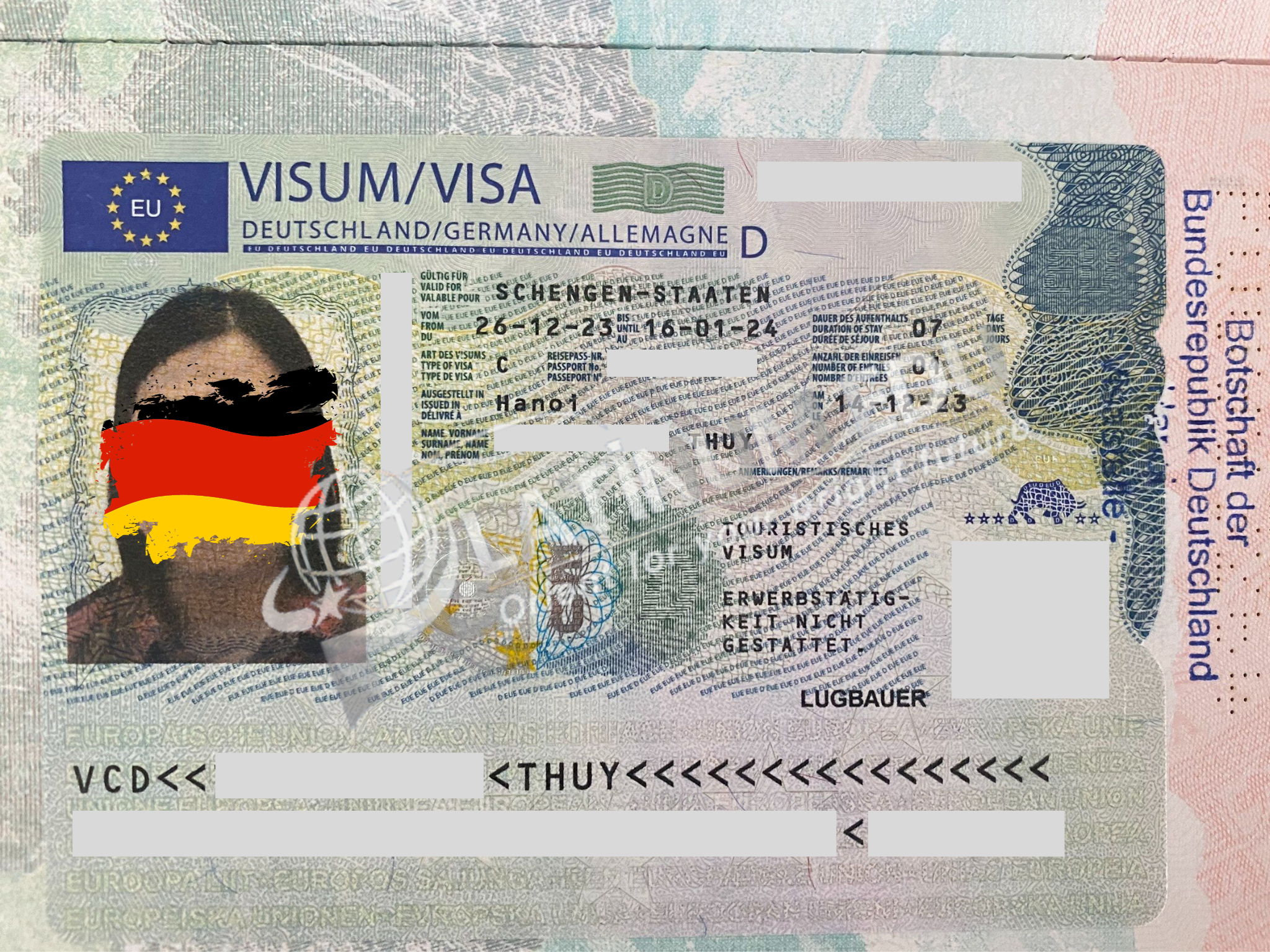 Visa Đức của chị Thùy
