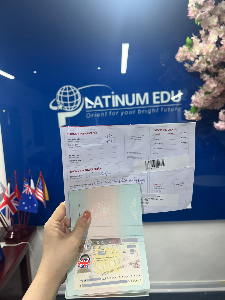 Platinum Edu gia hạn thành công Visa Anh cho Chị Lài